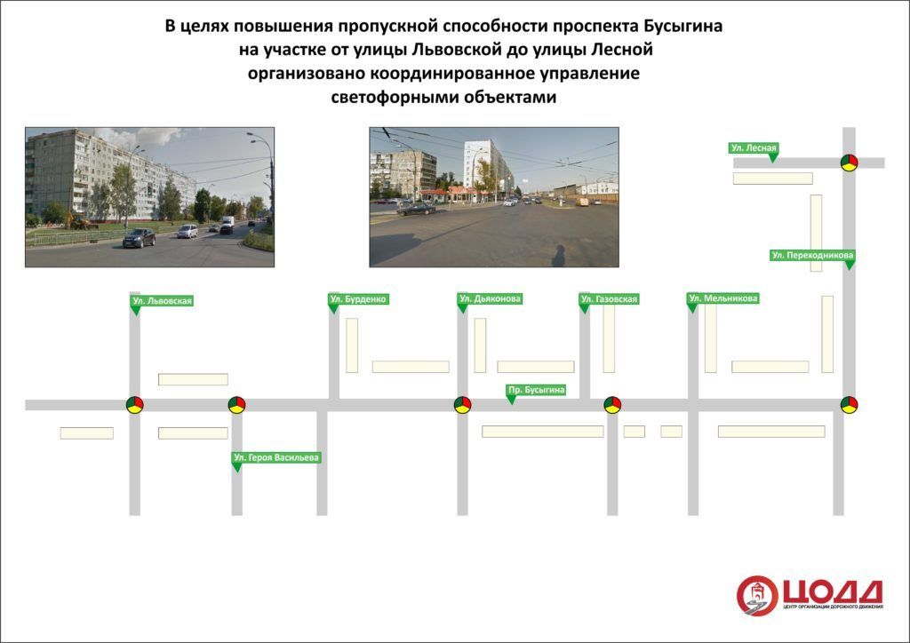 "Зеленую волну" ввели на пр. Бусыгина в Нижнем Новгороде