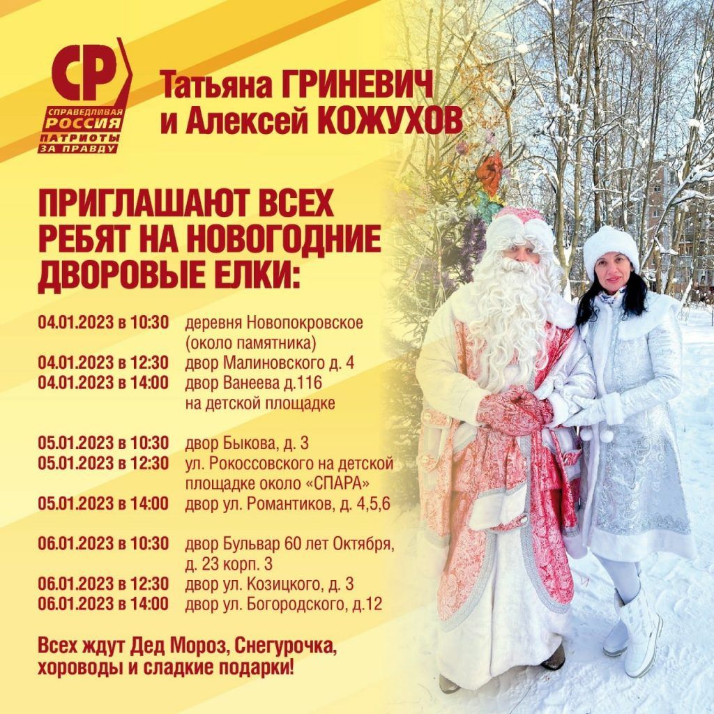 НРО СРЗП приглашает жителей Нижнего Новгорода на дворовые елки 4-6 января