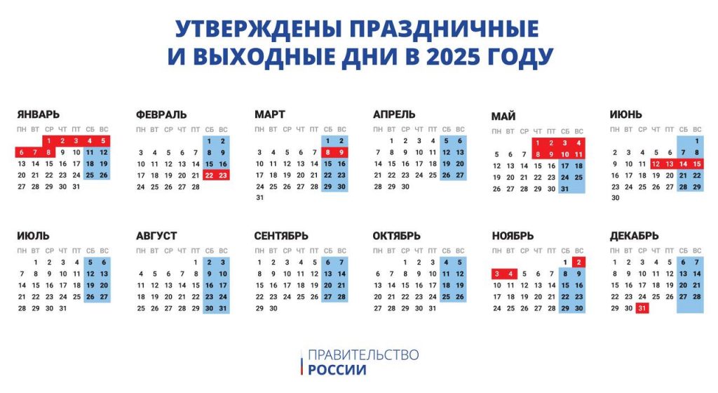 нерабочие дни в 2025 году