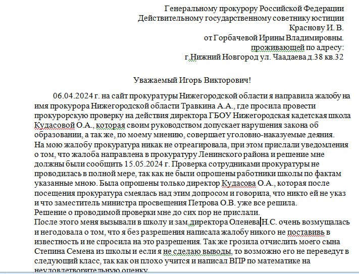 Родители учеников нижегородской "кадетки" записали видеообращение к региональному Минобру