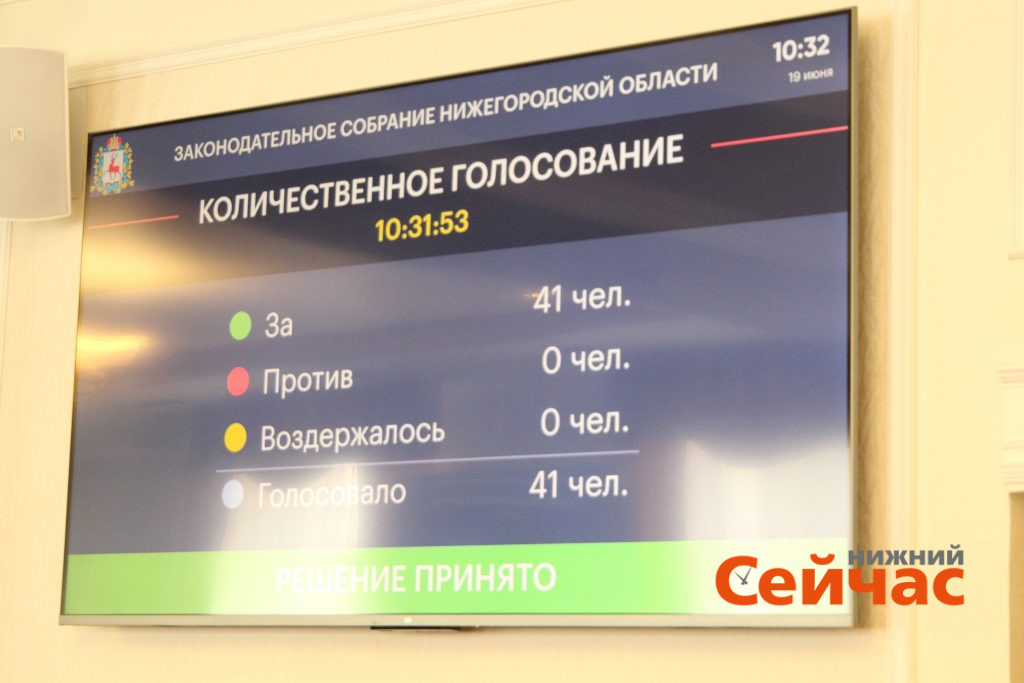 Заседание Законодательного собрания Нижегородской области 19 июня - Фоторепортаж