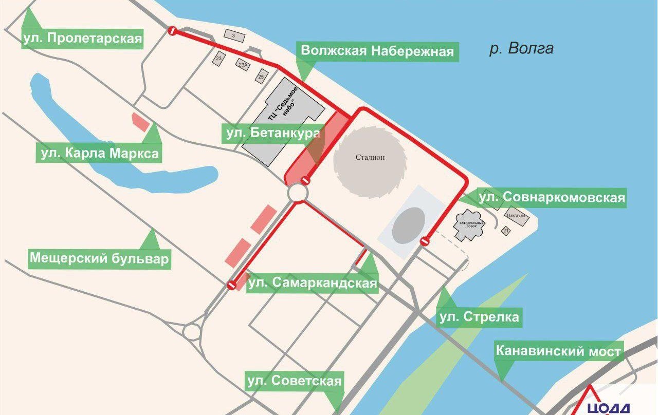 Движение по Волжской наберженой ограничат до 21 августа